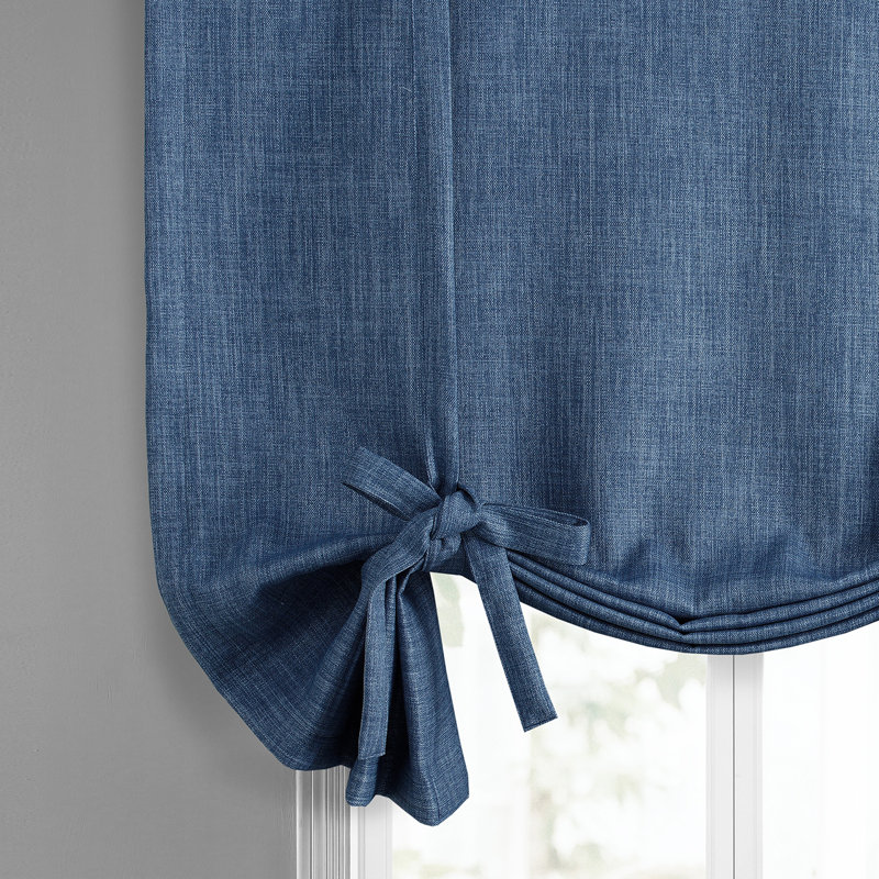 Ebern Designs Faux Linen Room Darkening TieUp Window Shade Wayfair